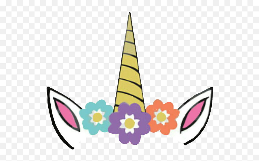 Unicorn Horn Clip Art - Floral Unicorn Png Download 579 Emoji,Unicorns With Flower Crowns Emojis