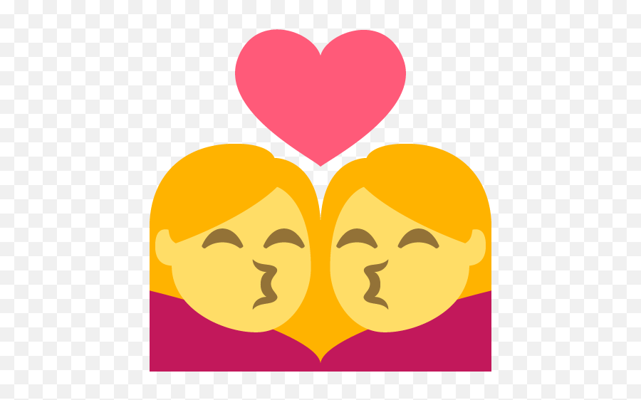 Kiss - Two Girls Kissing Emoji,Lips Emoji