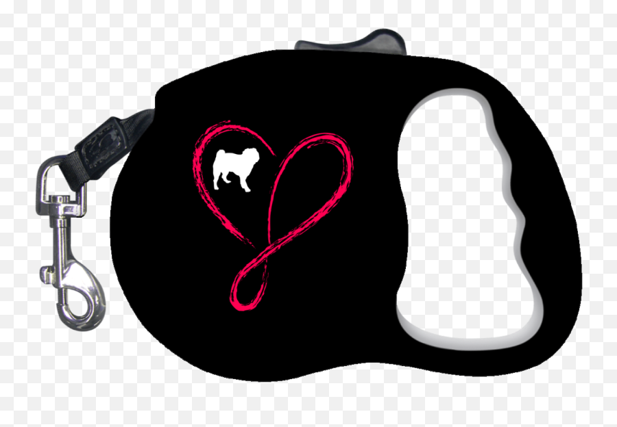 Heart Infinity Pug Retractable Dog - Language Emoji,Coffee Cup And Poodle Emoji