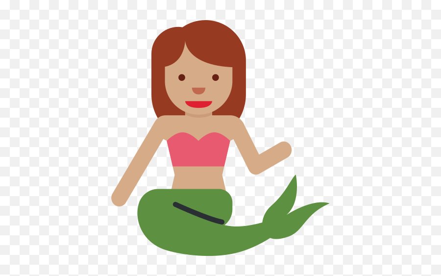 Mermaid Emoji With Medium Skin Tone - Twitter Mermaid Emoji,Facebook Mermaid Emoji