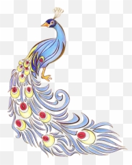 Peacock Sticker - Peacock Drawing With Colour Emoji,Peacock Emoji