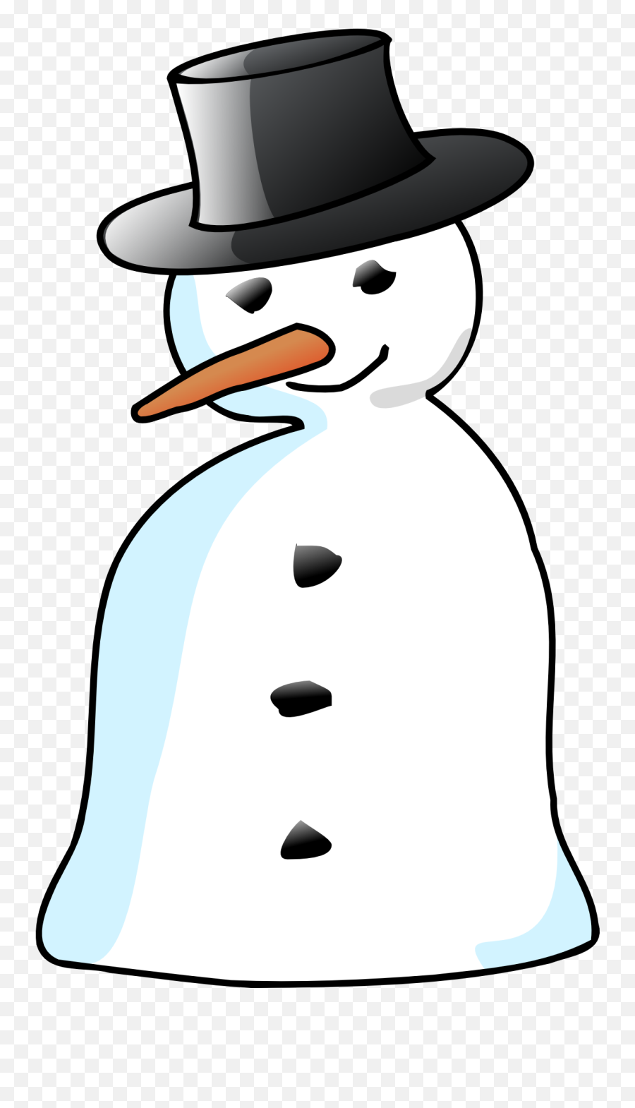 Snowman In A Hat Free Image - Snowman Clipart Png Clker Emoji,Snowman Emotions