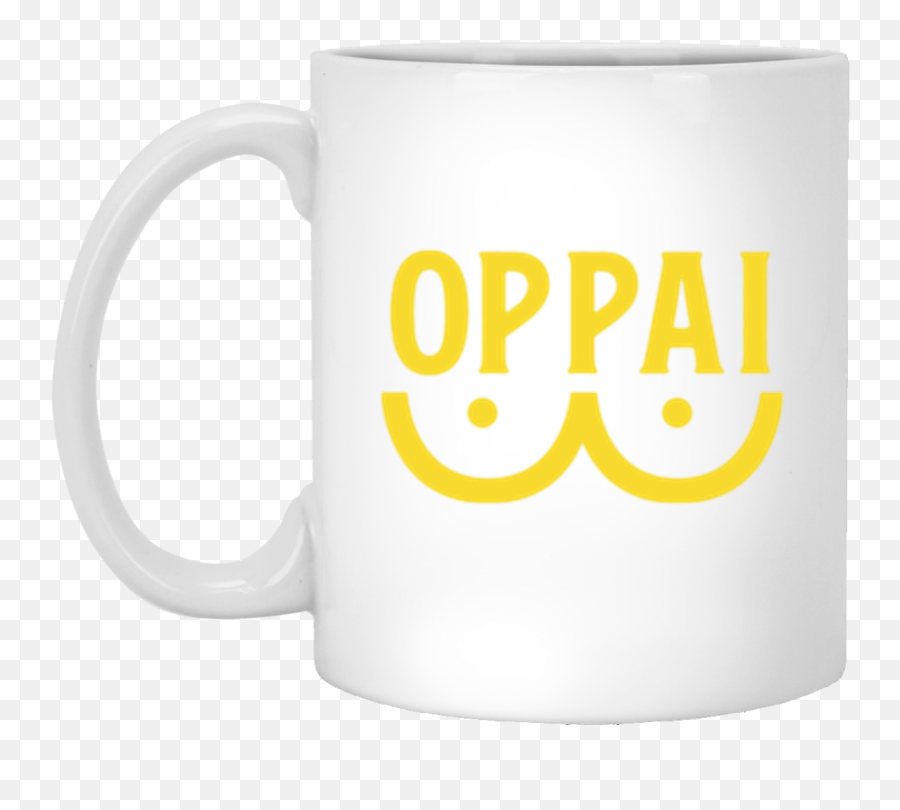 Oppai White Mug 11oz 2 - Sided Mug Emoji,Trucker Emoticon