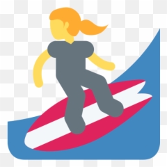 Woman Surfing Emoji Meaning With - Imagen Emojis De Surfista Png,Snowboard Emoji