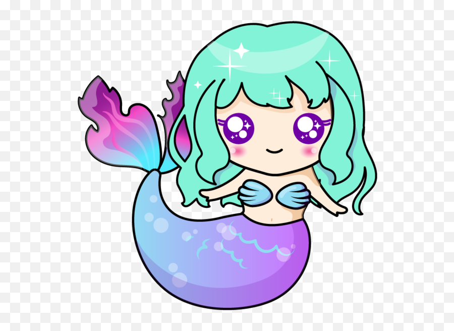 Kawaii Mermaid Clipart - Full Size Clipart 1354525 Kawaii Mermaid Transparent Emoji,Mermaid Emoji
