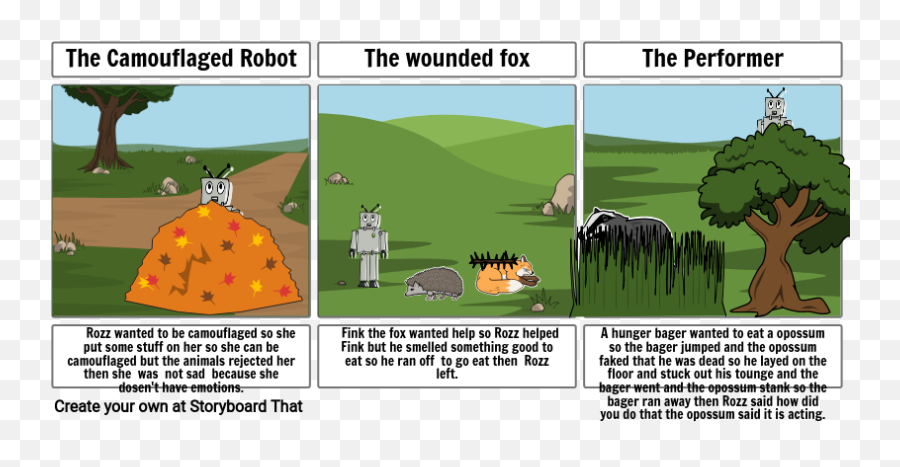 The Wild Robot Storyboard Af F176142e - Wild Robot Fink The Fox Emoji,Robot With Emotions