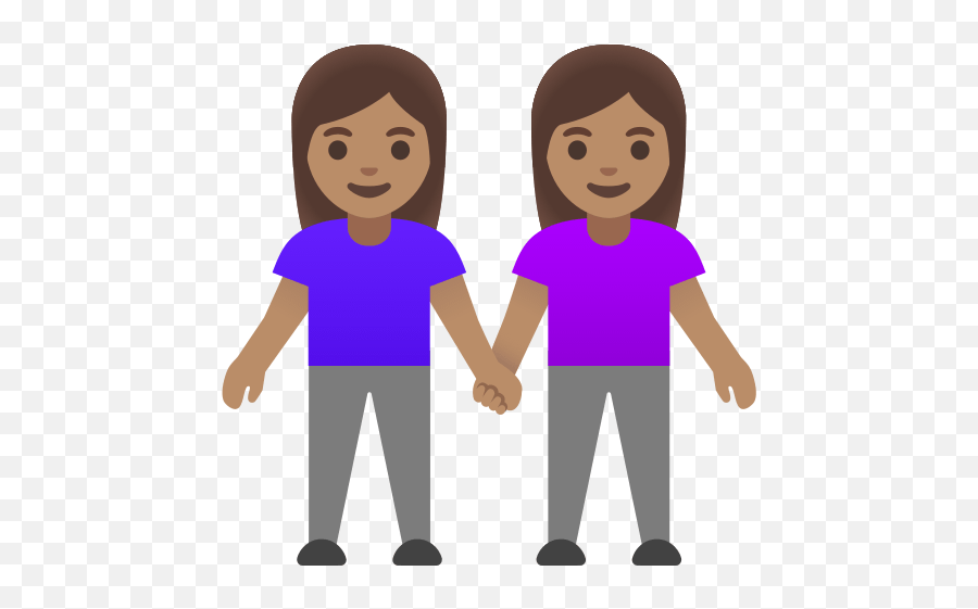 Handshaken Women With Medium Skin Tone - Google Men Holding Hands Emoji,Moon Cake Emoticon
