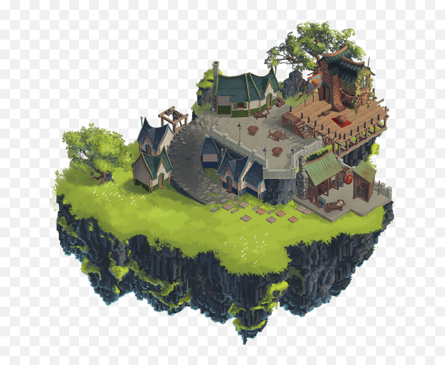 Highlands Is A Beautiful Hand - Drawn 2d Rpg Cliqist Floating Island Game Art Emoji,Japanese Emotions Furyu