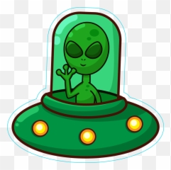 Alien Spaceship Png - Alien In Spaceship Cartoon Sticker Alien In Spaceship Cartoon Emoji,Alien Emoji Wallpaper