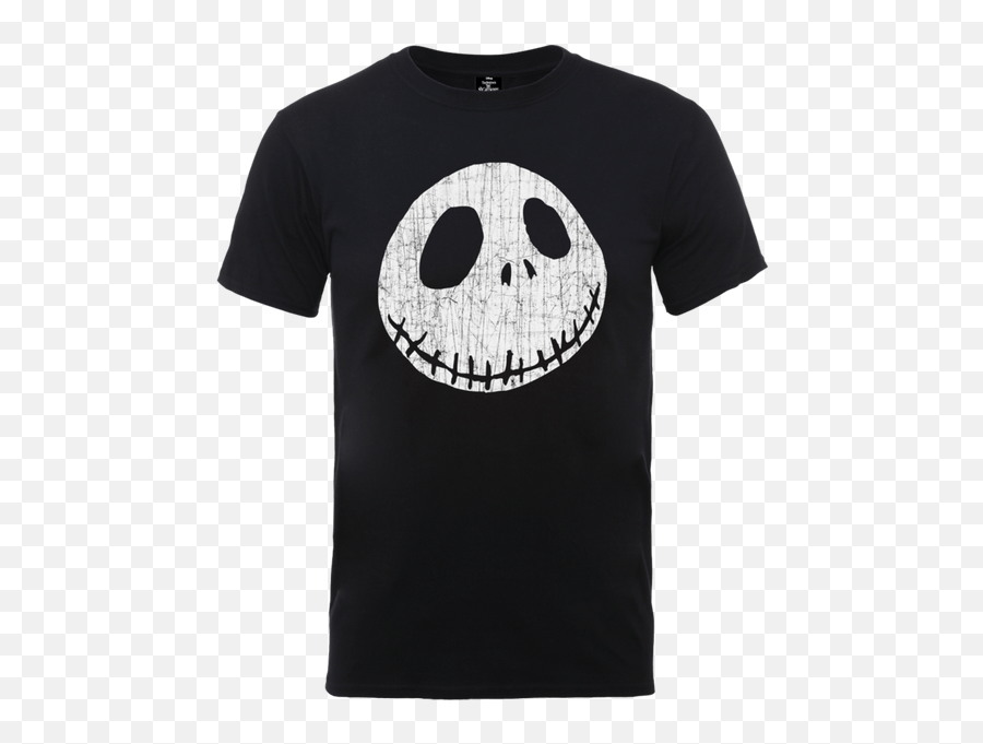 Disney The Nightmare Before Christmas Jack Skellington Crinkle Black T - Shirt Nightmare Before Christmas Emoji,Wonka Emoticon