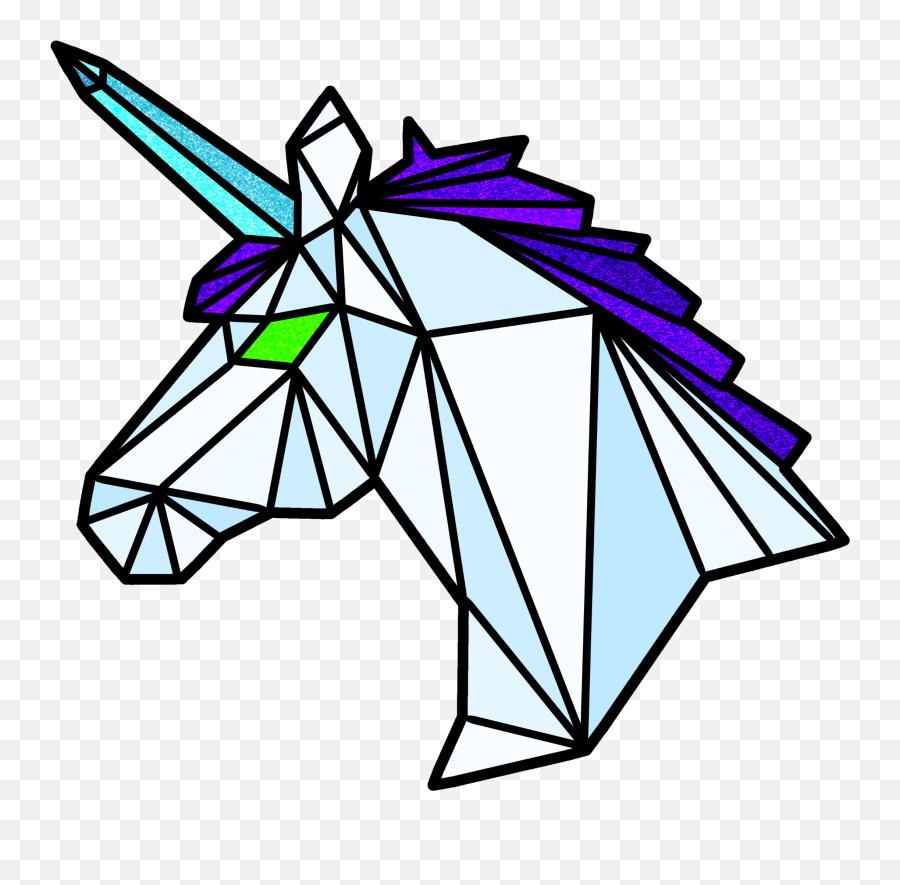 Unicorn Geometric Head Horse Sticker By Inkstardust - 3d Printed Unicorn Wall Art Emoji,Unicorn Head Emoji