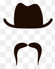 Clipart Mustache Glass Frame Clipart - Hat And Mustache Png Emoji,Movember Emoji
