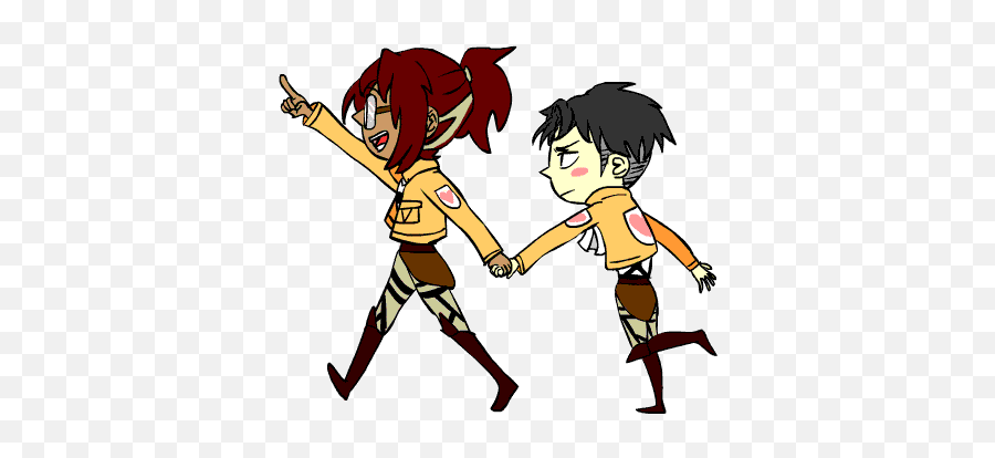 Transparent Snk Levi And Hanji - Walking Anime Gif Transparent Emoji,Levi Emoji