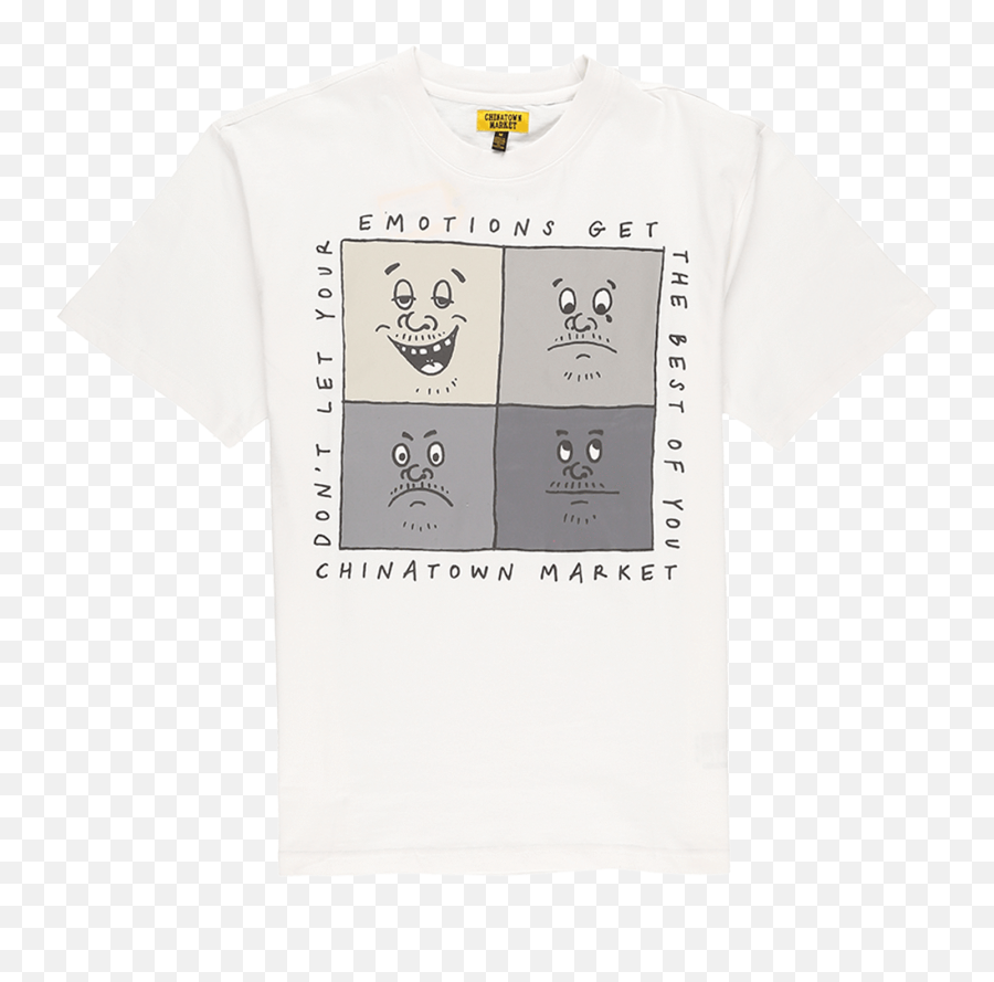 Chinatown Market Emotions T - Shirt White Short Sleeve Emoji,Emotions On Sleeve