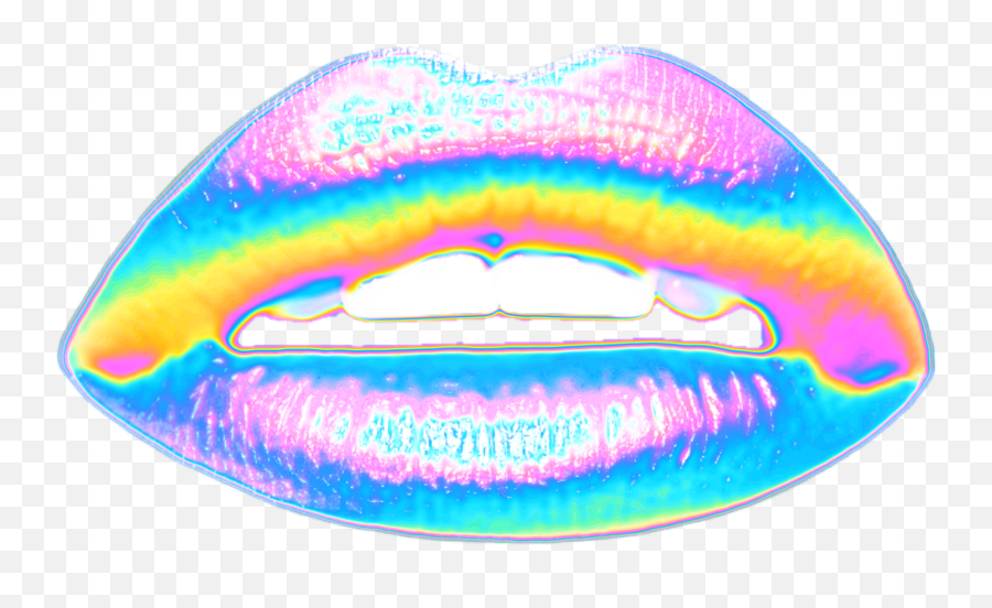 Tumblr Glitter Lips Wallpaper - Aesthetic Transparent Emoji Gif,Biting Lip Emoji