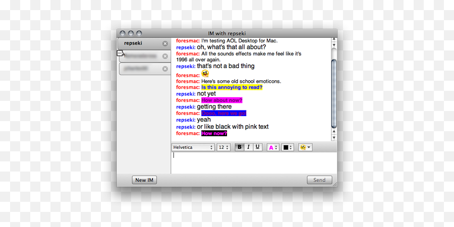 Aol Desktop For Mac 1 - Aol Instant Messenger Colors Emoji,Old Msn Messenger Emoticons Thrusting