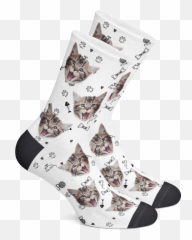 Custom Cat Socks U2013 Personalized Pet Socks U2013 Cat Face With - Dog Emoji,Kitty Emoticon Panities
