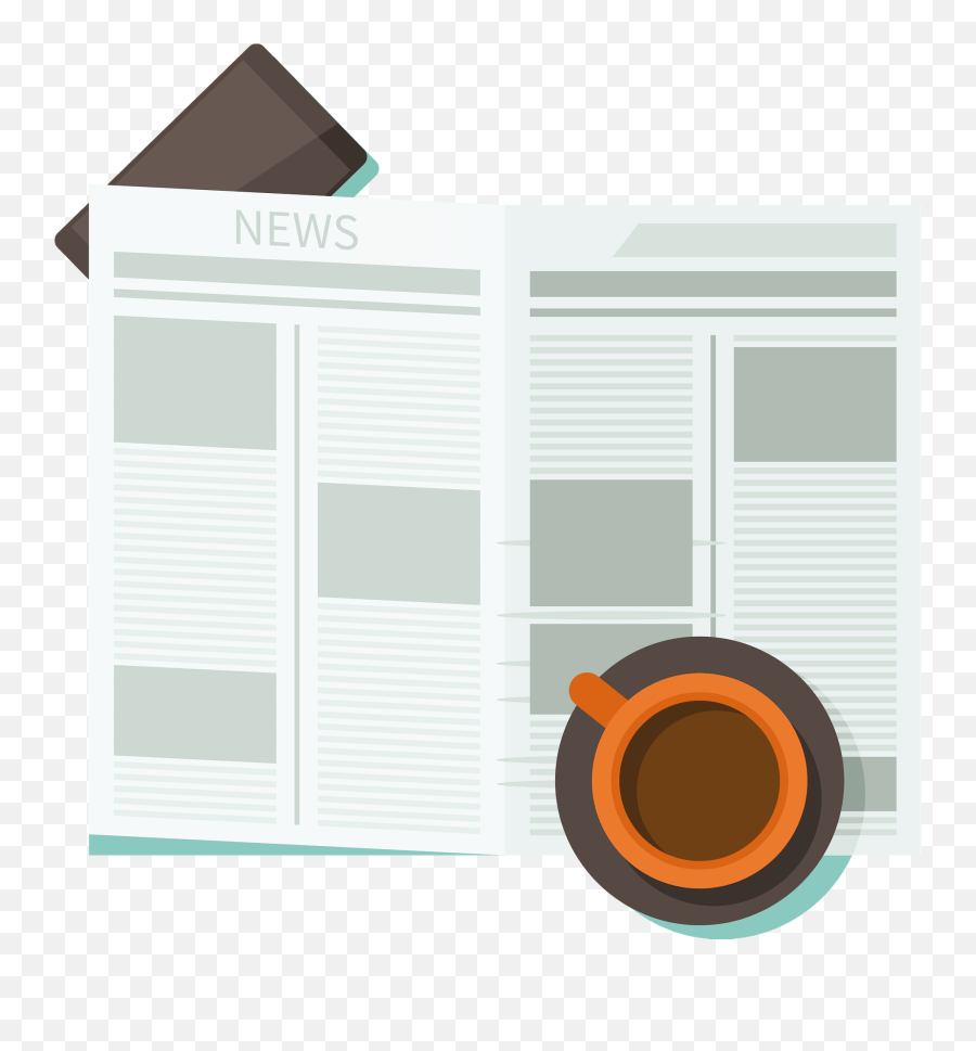Coffee Break Concept Clipart - Document Emoji,Emojis Drinking Coffee Reading Newspaper