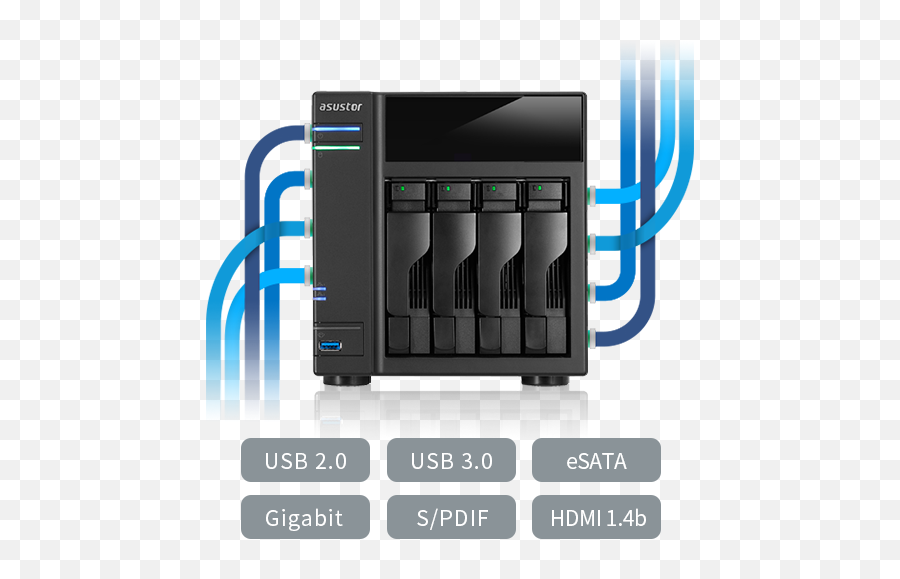 As6104t The As6104t Featuresplayback And Added Storage - Asustor As6404t Emoji,Wechat Falling Emoticons Español