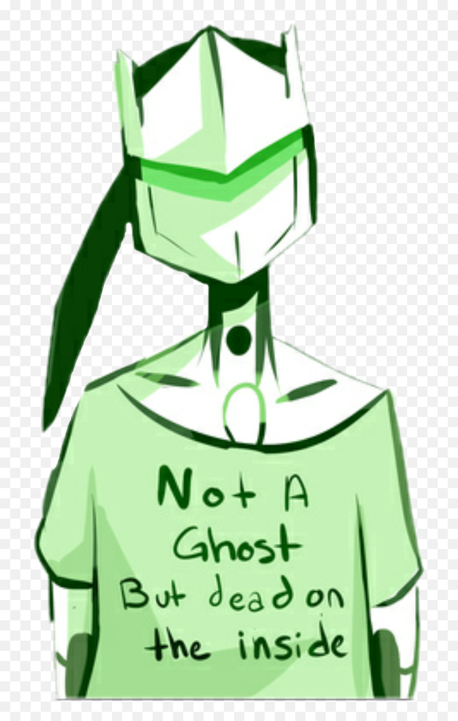 Overwatch Genji Cute Ghost Dead Sticker - Not A Ghost Just Dead Inside Genji Emoji,Genji Emojis