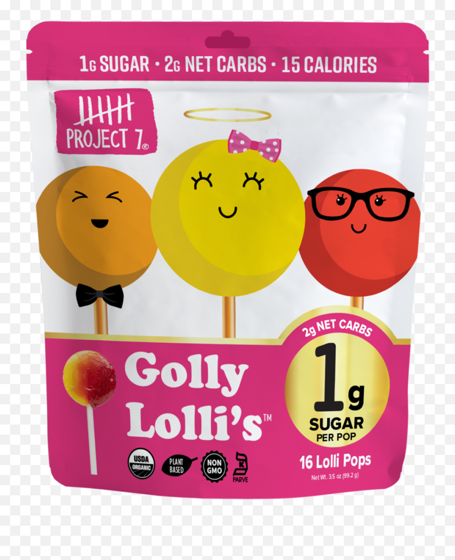 Project 7 Golly Lolliu0027s - Low Sugar Lolli Pops U2022 Keto Golly Lolly Emoji,Emoticons Chewing Gum