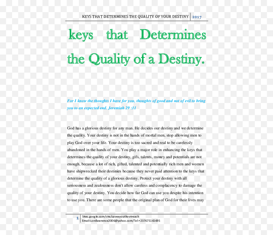 Quality Of Your Destiny 2017 - Document Emoji,Control Your Emotions And Ordain Your Destiny