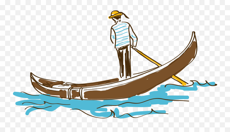 Download People Rowing Illustration Drawing Hand - Drawn People In Boat Cartoon Png Emoji,Emoticon Rowers