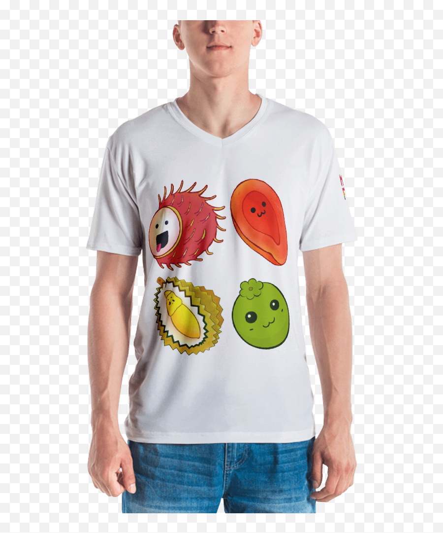 Fruit Chakra V Neck T - Shirt Modern Family Dylan T Shirts Emoji,)v Emoticon
