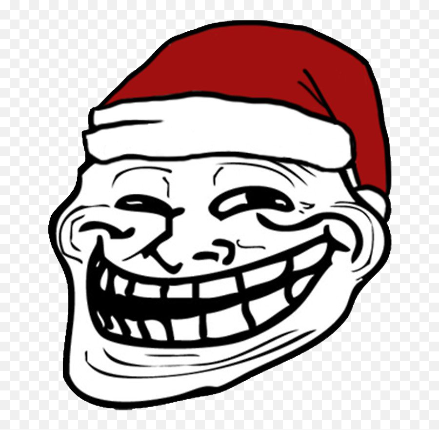Trollface Png Free Download Png Mart - Troll Face With Christmas Hat Emoji,Trollface Emojis