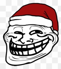 Trollface Png Free Download Png Mart - Troll Face With Christmas Hat Emoji,Trollface Emojis