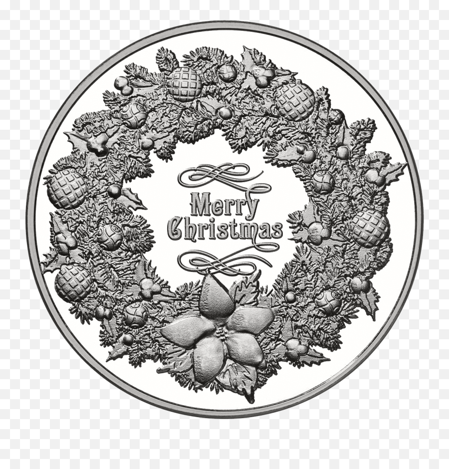 Christmas Wreath 999 Fine Silver Round Emoji,Christmas Wreath Text Emoticon