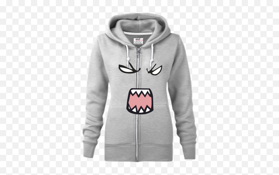 Ladies Full - Zip Hooded Sweatshirt With Printing Angry Face Emoji,Angry Emoticon T Shirt