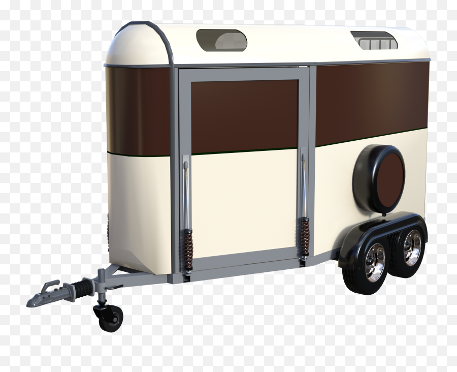 3d Model Of The Brown And Cream Horse Trailer At White Emoji,Burden Of Emotion 3d File