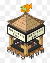 Tapped Out Three Eyed Sushi - Stand De Sushi Full Size Png Emoji,Sushi Emoji Png