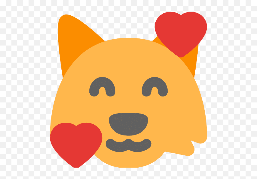 Revolving Hearts Emoji - Canva,Fox Face Emoticon