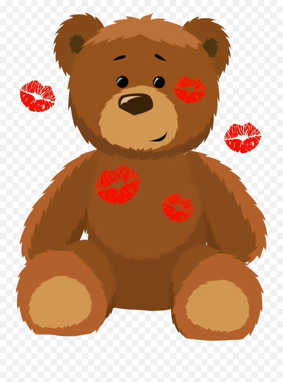 Cute Bear With Kisses Png Clipart - Valentine Bear Clipart Emoji,Facebook Bear Emoji