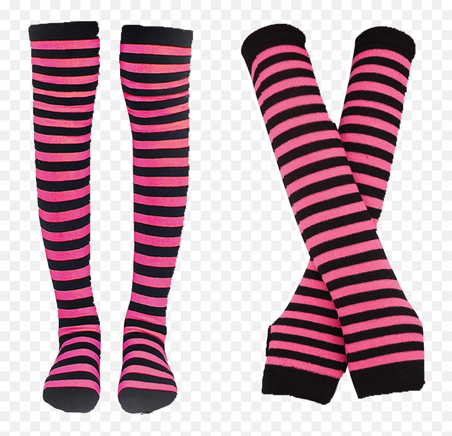 Collection Of Free - Bienvenu Womens Socks Striped Knee High Socks Arm Warmer Fingerless Gloves Set Emoji,Emoji Knee Socks