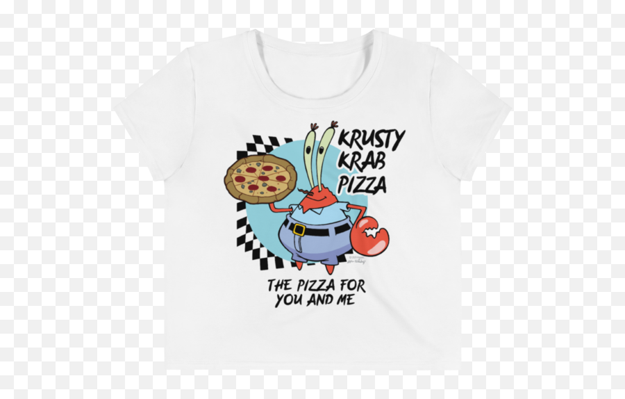 Spongebob Squarepants The Krusty Krab Pizza Womenu0027s All - Over Print Crop Tshirt Krusty Krab Pizza Food Emoji,Kk Emojis