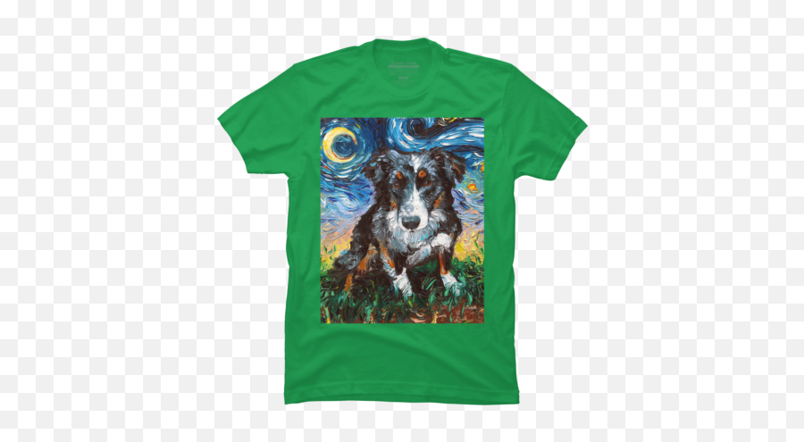 Green Dog T - Shirts Design By Humans Short Sleeve Emoji,Border Collie Emoji