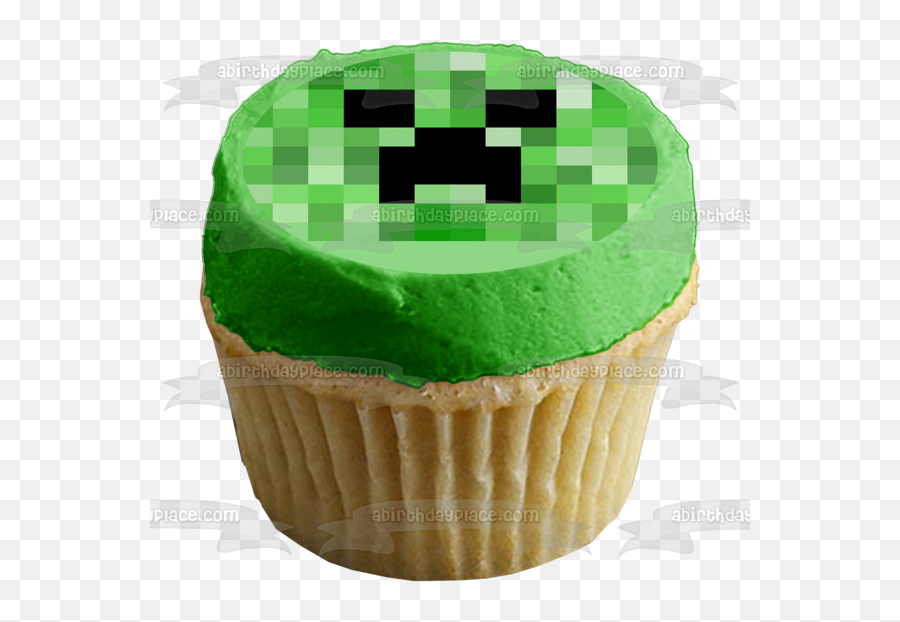 Minecraft Creeper Face Green Edible - A Birthday Place Emoji,Creeper Face Emoticon