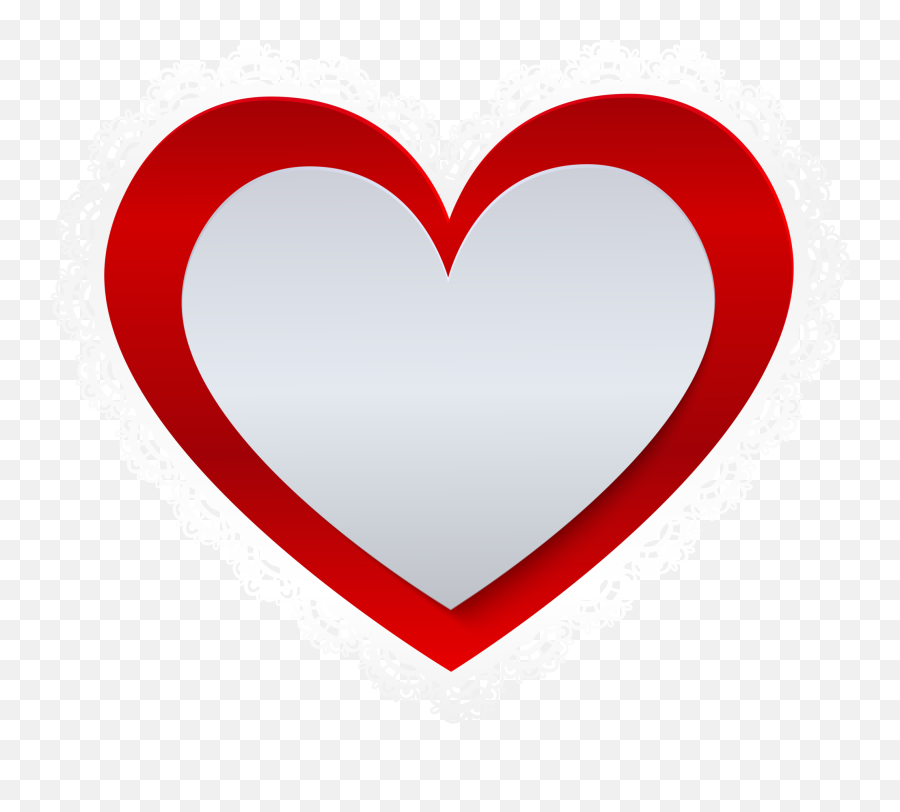 Heart With Lace Border Png Clip Art - De Young Museum Emoji,Heart Emoji Border