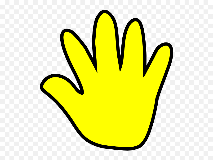 Handprint Clipart Right - Waving Hand Gif Png Transparent Clip Art Yellow Hand Emoji,Clock Arrow Finger Emoji