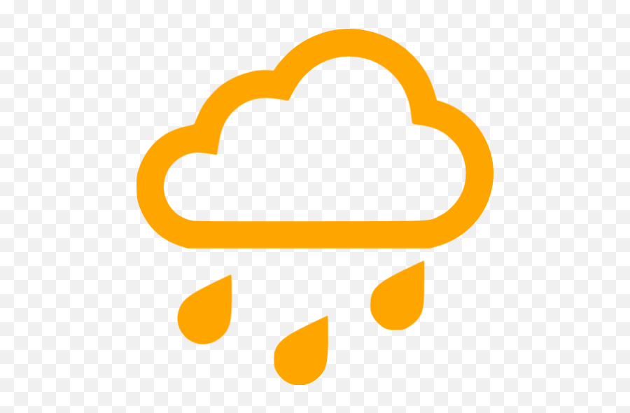 Orange Rain Icon - Free Orange Weather Icons Transparent Rain Icon Png Emoji,Rain Check Emoticon