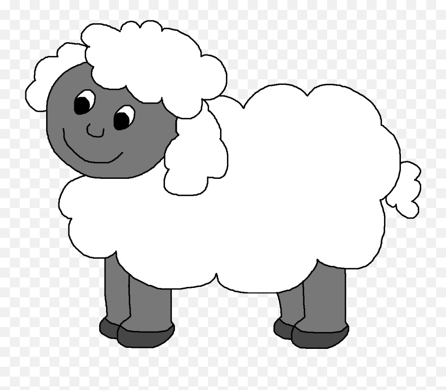 Black And White Lamb Clip Art - Sheep Clipart Black Background Emoji,Emotion Lawak