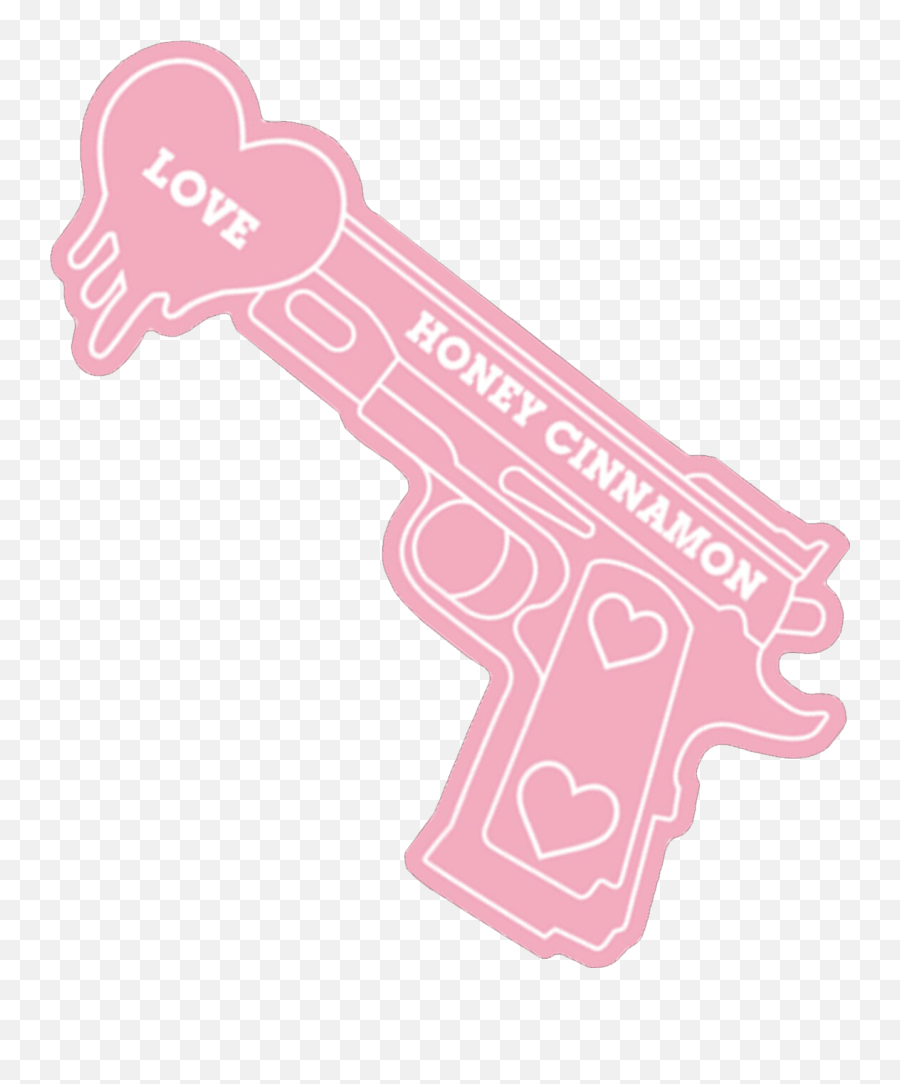 Gun Pink Girlpower Love Honey Sticker - Solid Emoji,Guns With Heart Emojis Meme