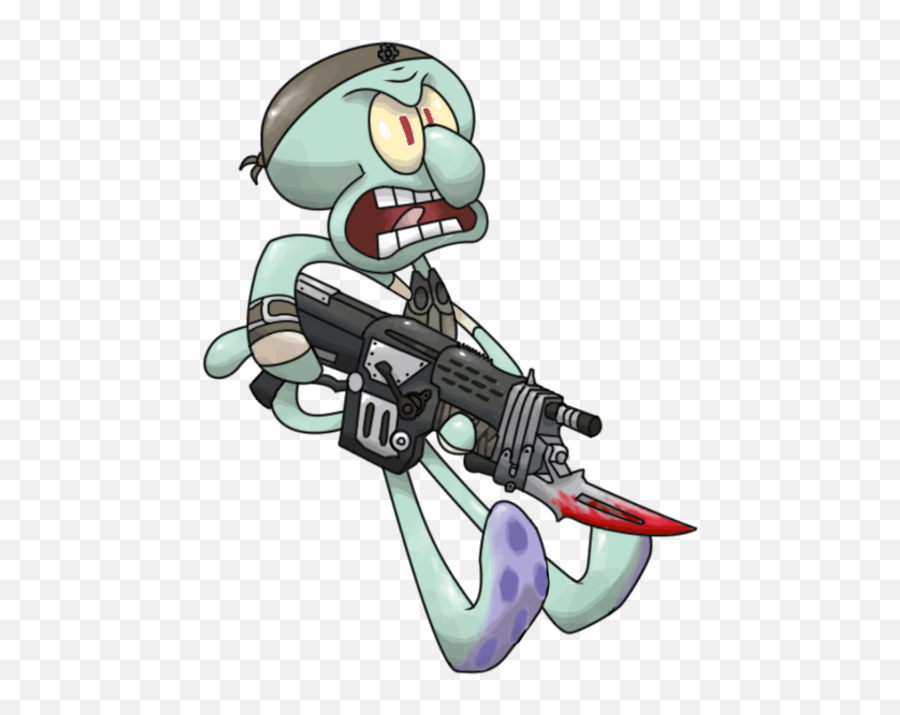 Image - 818007 Spongebob Squarepants Know Your Meme Spongebob Holding Gun Png Emoji,Machine Gun Emoticons