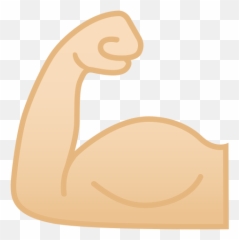 Flexed Biceps Emoji With Light Skin - Emoji De Musculo,Flexed Biceps Emoji