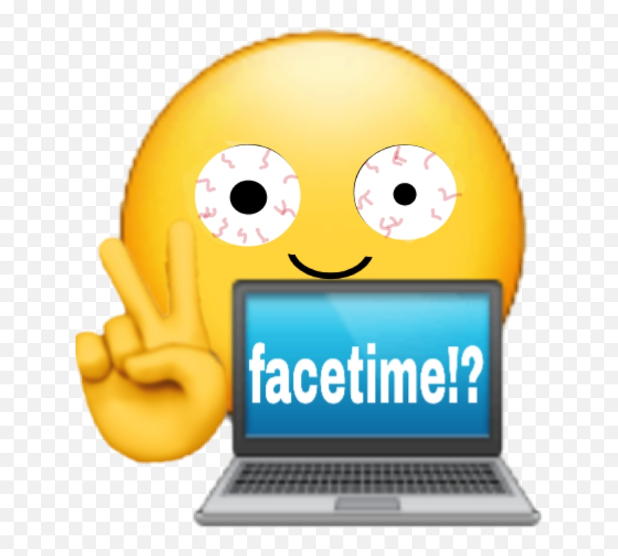 Emoji Handmade Facetime Sticker - Happy,Emoji On Laptop