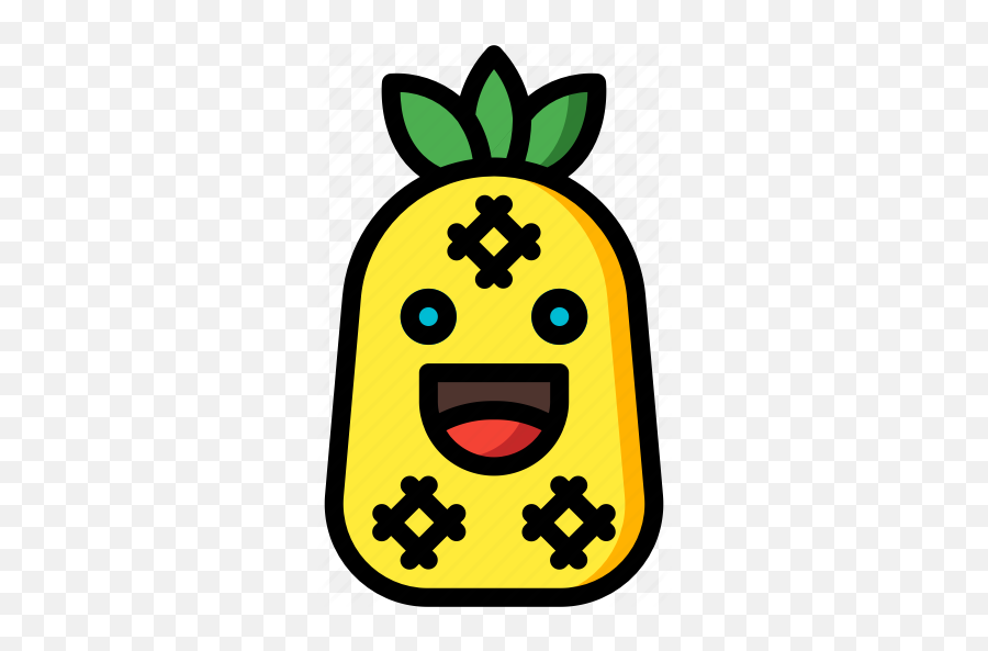 Fruit Happy Pineapple Smiley Summer - Happy Emoji,Pineapple Emoticon