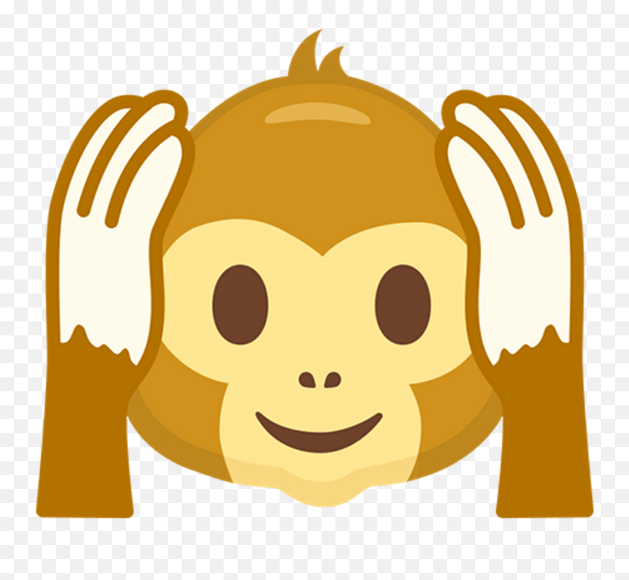 Monkey Emoji Funny Cute Hear Ears - Yellow Monkey Cute Png,Monkey Emoji